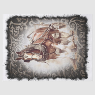 馬の荷車を引く切り離 薄葉紙