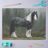 馬の荷車を引く風景の分離 薄葉紙 (クラフト)