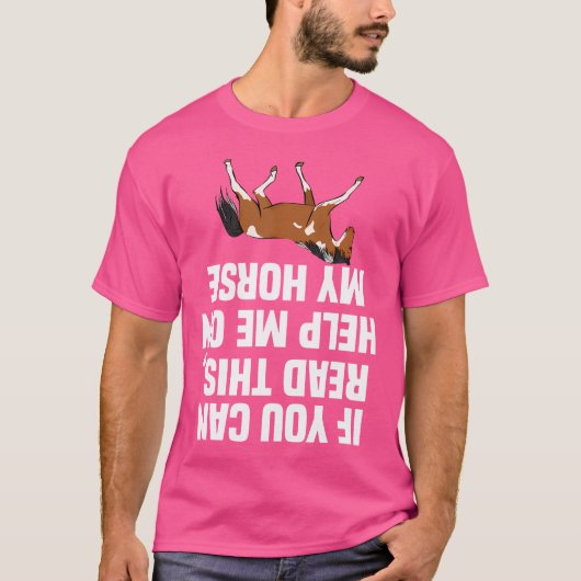 馬の表示アップサイドダウン馬術Showjumping Comp Tシャツ (正面)