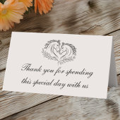 馬の西素朴国の結婚式ありがとう プレイスカード