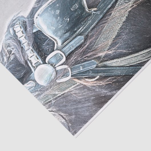 馬の西素朴茶色の緑の切り離し 薄葉紙 (詳細)