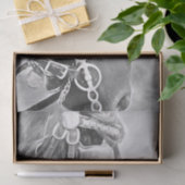 馬の西素朴黒白ヴィンテージ 薄葉紙 (ギフト)