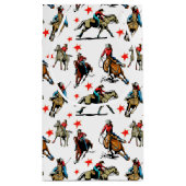 馬の西部のロデオの女性のカーボーイ スモールペーパーバッグ (裏面)