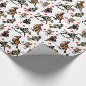 馬の西部のロデオの女性のカーボーイ ラッピングペーパー (角)