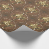 馬の西部の紙のヴィンテージの女性のカーボーイ ラッピングペーパー (角)