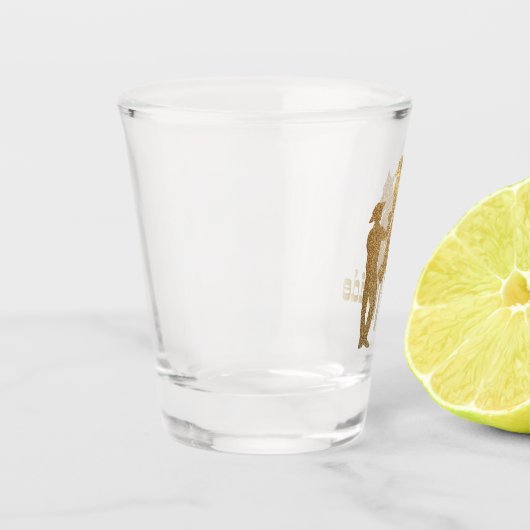 馬の西部の結婚式のカウボーイの女性のカーボーイの花嫁 ショットグラス (左)