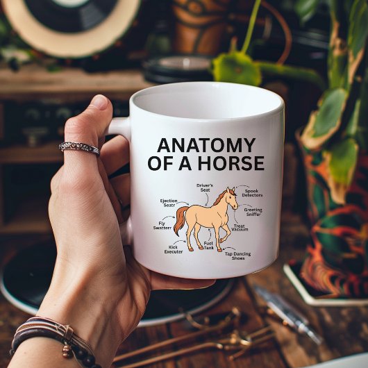 馬の解剖図, 馬 おもしろ ギフト, 馬好き コーヒーマグカップ