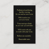 馬の訓練と乗馬のレッスン 名刺 (裏面)