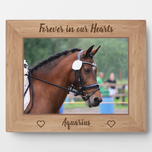 馬の記念永遠に私たちのハートで馬写真 フォトプラーク (正面)