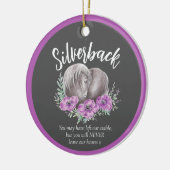 馬の記念碑ハートポピー水の色フォトグレー セラミックオーナメント (左)