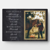 馬の記念碑ペットロス記念馬の写真 フォトプラーク (正面)