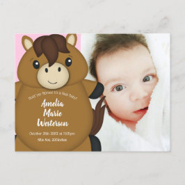 馬の誕生のお知らせ ポストカード