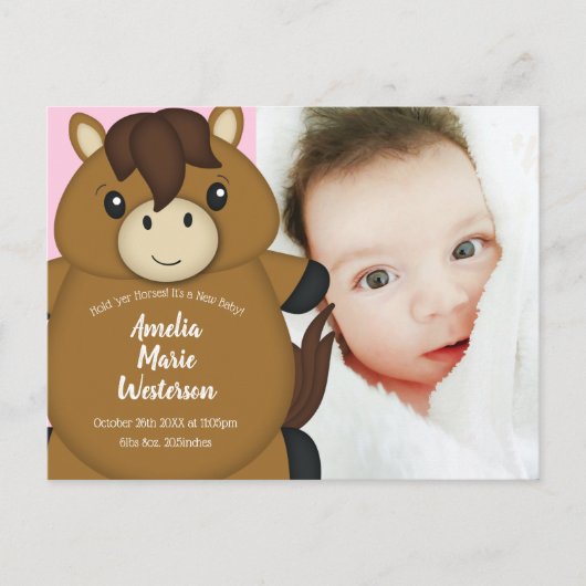 馬の誕生のお知らせ ポストカード (正面)