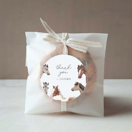 馬の誕生日ありがとうラベル ラウンドシール