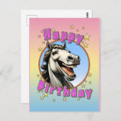 馬の誕生日おめでとう ポストカード (正面/裏面)