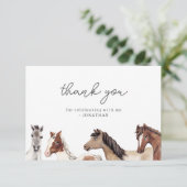 馬の誕生日お礼カード サンキューカード (スタンド正面)