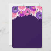 馬の誕生日の招待、ピンクの紫色の金ゴールド 招待状 (裏面)