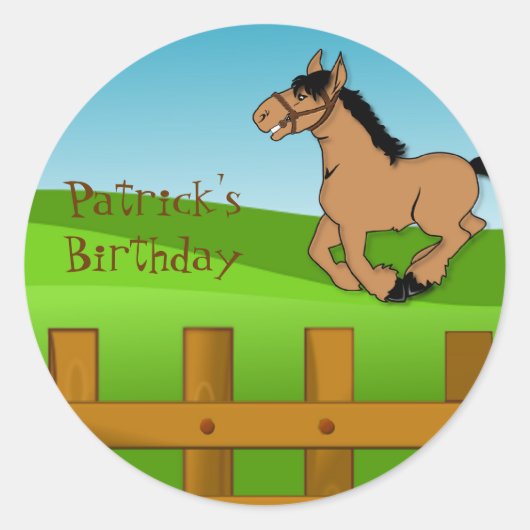 馬の誕生日シール ラウンドシール (正面)