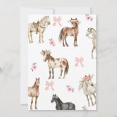 馬の誕生日パーティーの招待、女の子の馬のinvita 招待状 (裏面)