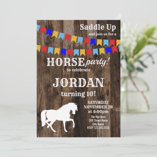 馬の誕生日パーティーの招待 招待状 (スタンド正面)