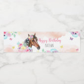 馬の誕生日パーティーウォーターボトルラベル ペットボトルラベル (シングルラベル)