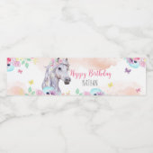 馬の誕生日パーティーウォーターボトルラベル ペットボトルラベル (シングルラベル)