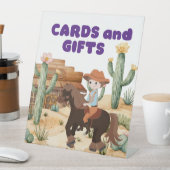 馬の誕生日パーティーカードとギフトにカウボーイ 台座サイン (インサイチュ)