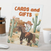 馬の誕生日パーティーカードとギフトにカウボーイ 台座サイン (インサイチュ)