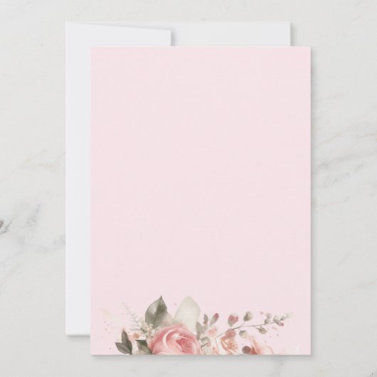 馬の誕生日パーティーガールズピンク4th誕生日 招待状 (裏面)