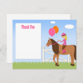 馬の誕生日パーティー感謝カード ノートカード (正面/裏面)