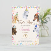馬の誕生日パーティー招待状 招待状 (スタンド正面)