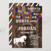 馬の誕生日パーティー招待状 招待状 (正面/裏面)