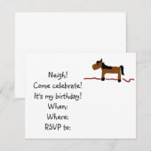 馬の誕生日パーティー招待状 招待状 (正面/裏面)