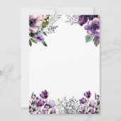 馬の誕生日パーティー招待 紫の花 招待状 (裏面)