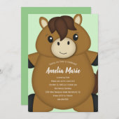 馬の誕生日パーティー 招待状 (正面/裏面)