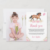 馬の誕生日写真感謝カード サンキューカード (正面)