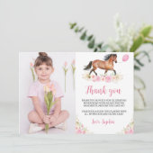 馬の誕生日写真感謝カード サンキューカード (スタンド正面)