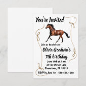馬の誕生日招待状（縄の枠付き） 招待状 (正面/裏面)