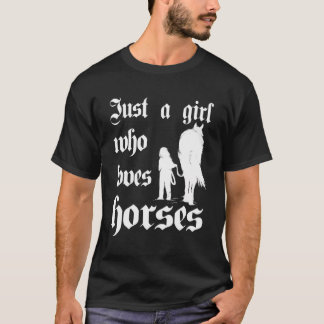 馬の贈り物を愛する女の子だけに乗る馬 Tシャツ