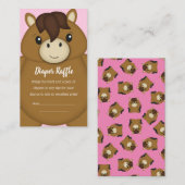 馬の赤ちゃんシャワーおむつラッフル エンクロージャーカード (正面/裏面)