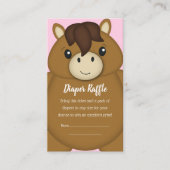 馬の赤ちゃんシャワーおむつラッフル エンクロージャーカード (正面)