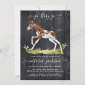 馬の赤ちゃんシャワーとfoal 招待状 (正面)