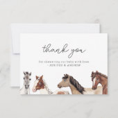 馬の赤ちゃんシャワーサンキューカード サンキューカード (正面)