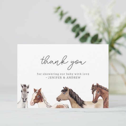 馬の赤ちゃんシャワーサンキューカード サンキューカード (スタンド正面)