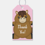 馬の赤ちゃんシャワーピンクの女の子 ギフトタグ (正面)