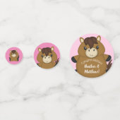 馬の赤ちゃんシャワーピンクの女の子 コンフェッティ (正面)