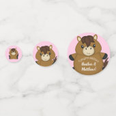 馬の赤ちゃんシャワーピンクの女の子 コンフェッティ (裏面)