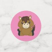 馬の赤ちゃんシャワーピンクの女の子 コンフェッティ (スモール正面)