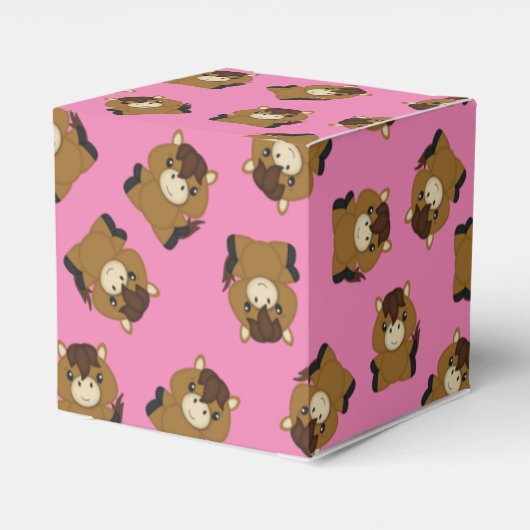 馬の赤ちゃんシャワーピンクの女の子 フェイバーボックス (裏面サイド)