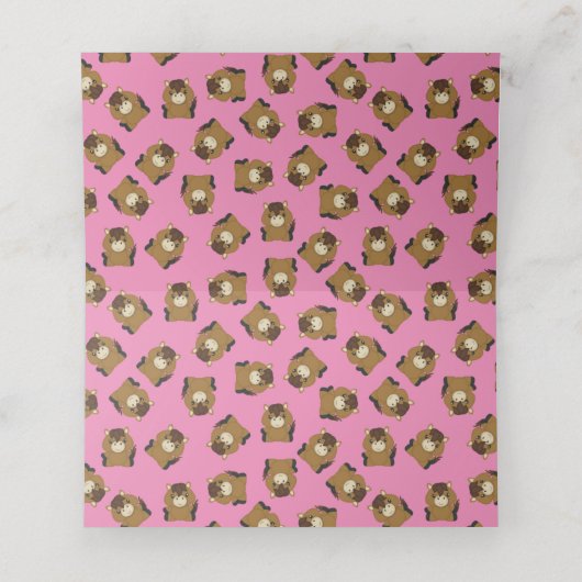 馬の赤ちゃんシャワーピンクの女の子 プレイスカード (内部開封)